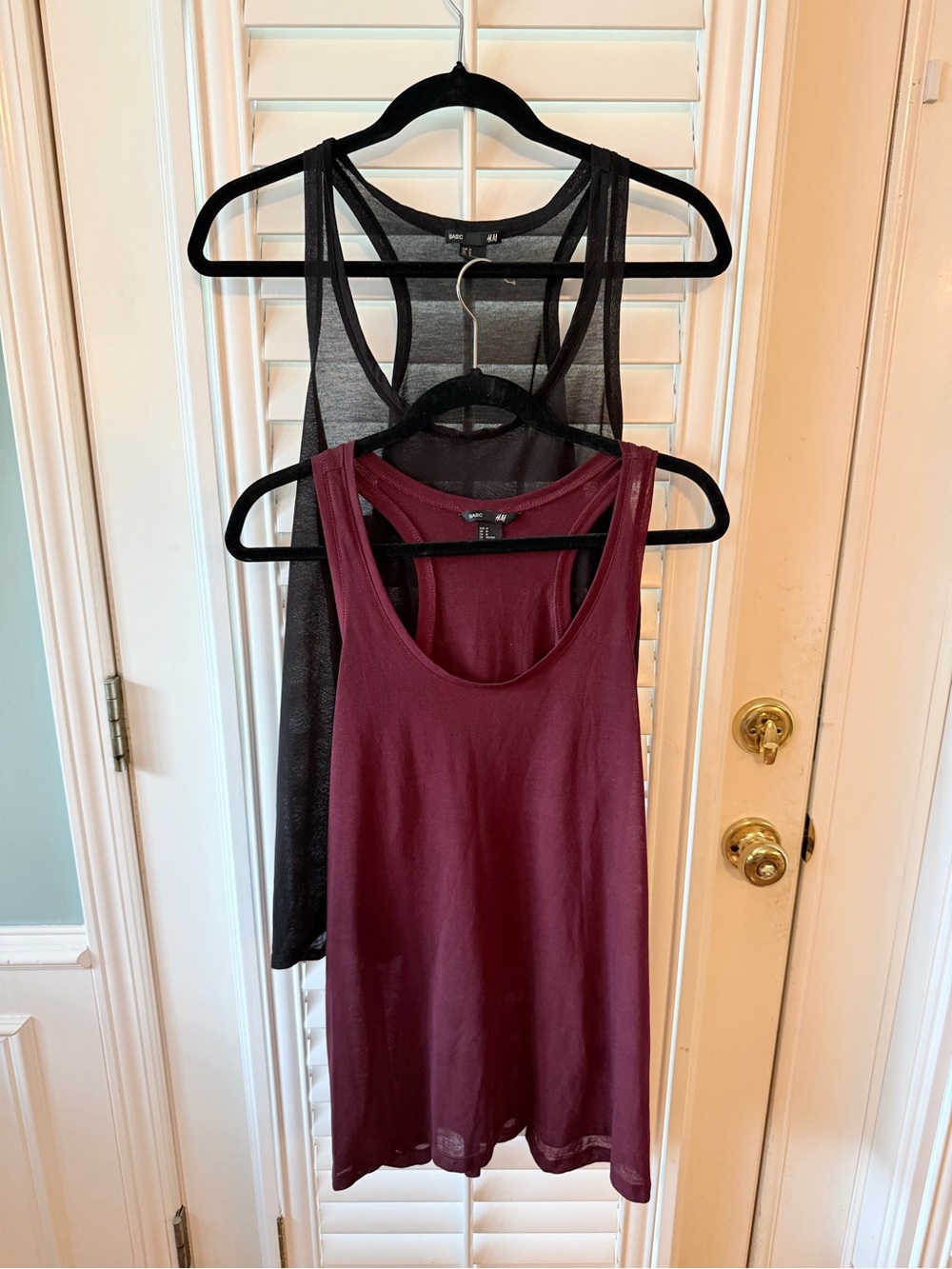 2 for 1: H&M Burgundy and Balck Racerback Sheer Tank Tops